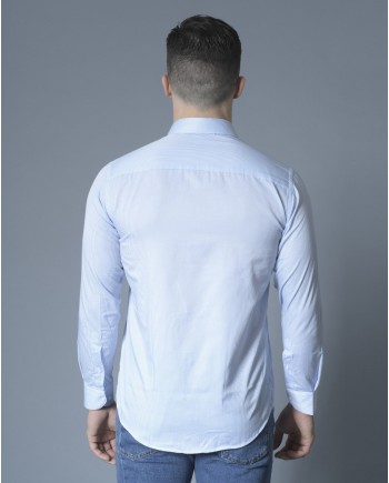 Chemise blanche à rayures bleues Chrom 