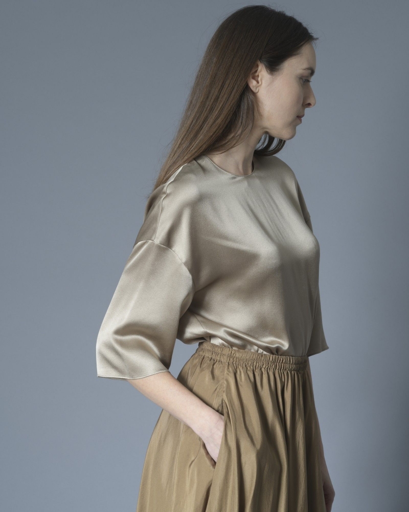 Blouse en soie taupe Vince 