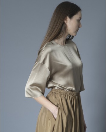 Blouse en soie taupe Vince 