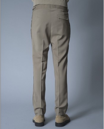 Pantalon droit en laine beige Ly Adams 