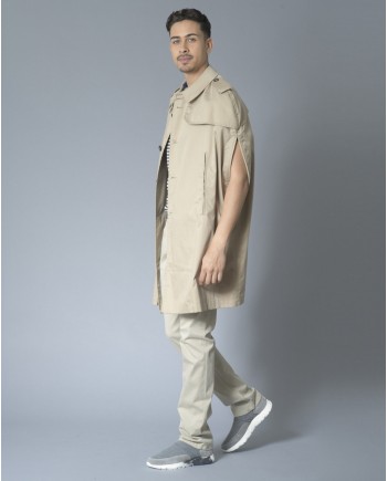 Cape trench-coat imperméable beige Ly Adams 