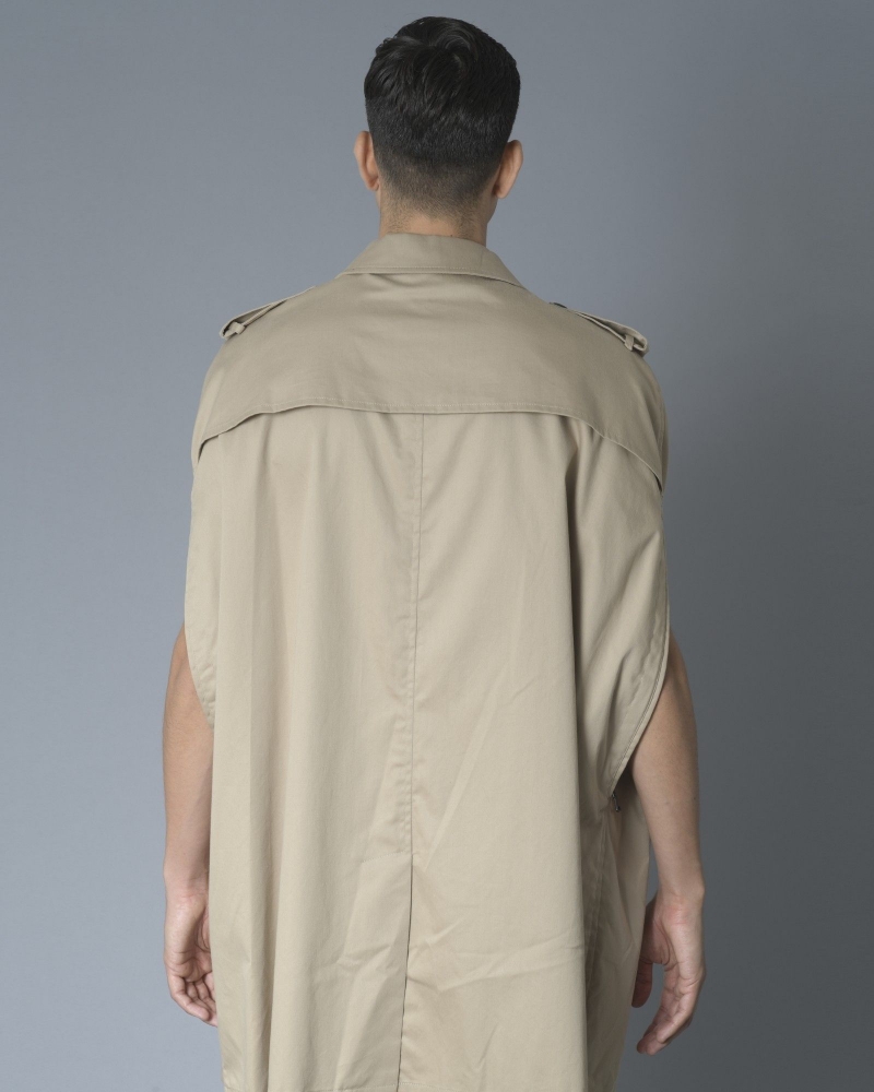 Cape trench-coat imperméable beige Ly Adams 