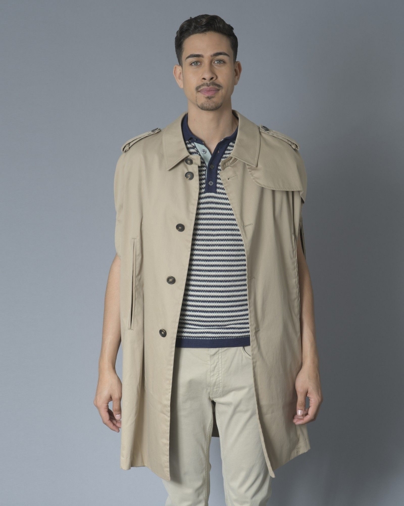 Cape trench-coat imperméable beige Ly Adams 