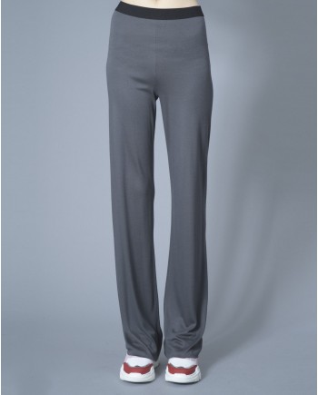 Pantalon en jersey gris à bande élastiquée Stefano Mortari 