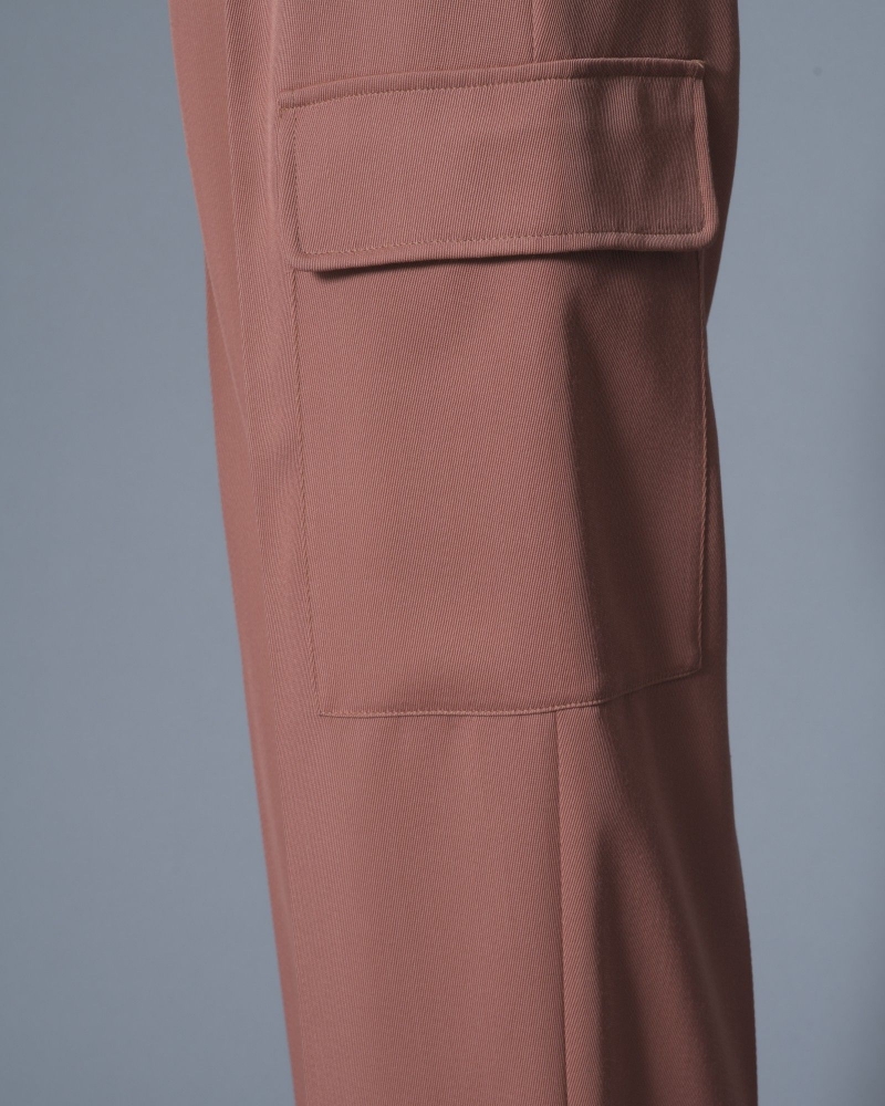 Pantalon en laine mélangée rose Momoni 