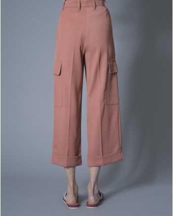 Pantalon en laine mélangée rose Momoni 