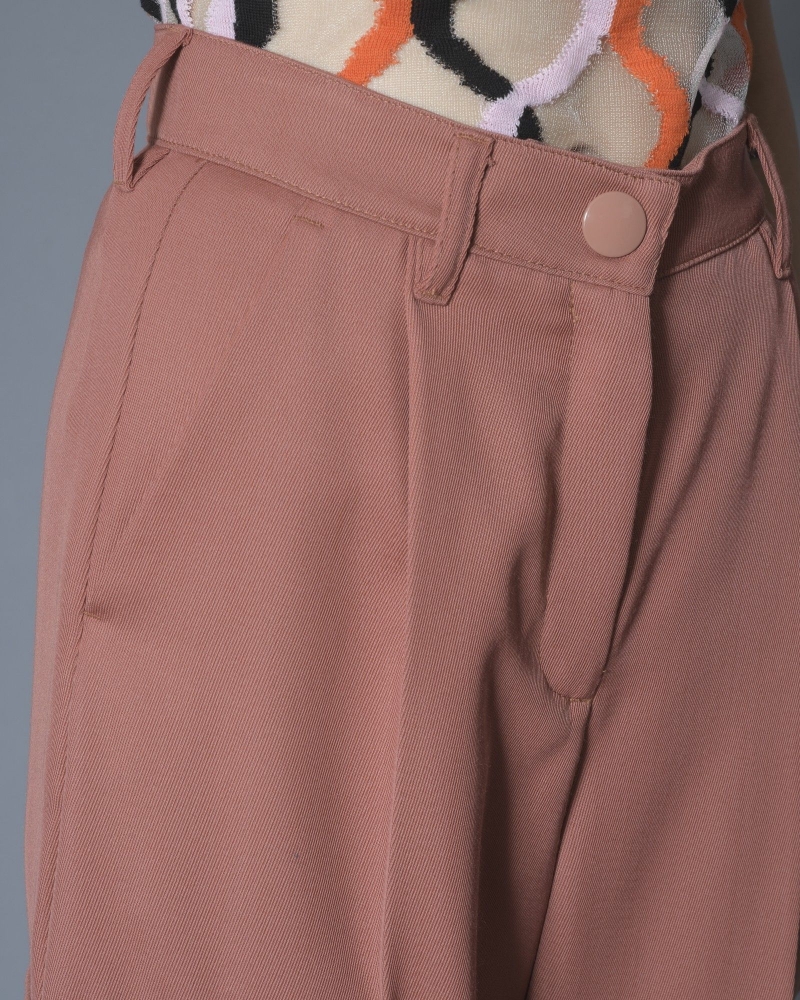 Pantalon en laine mélangée rose Momoni 