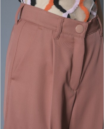 Pantalon en laine mélangée rose Momoni 