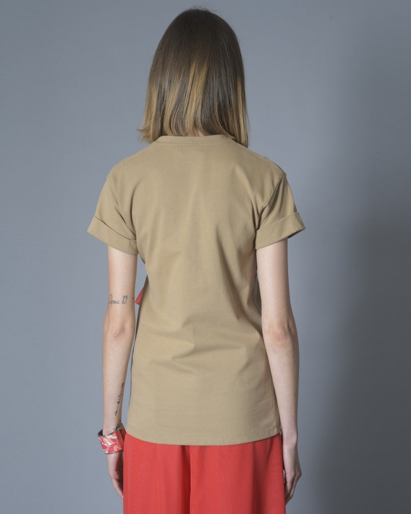 T-shirt en coton à noeud rouge Elisabetta Franchi 