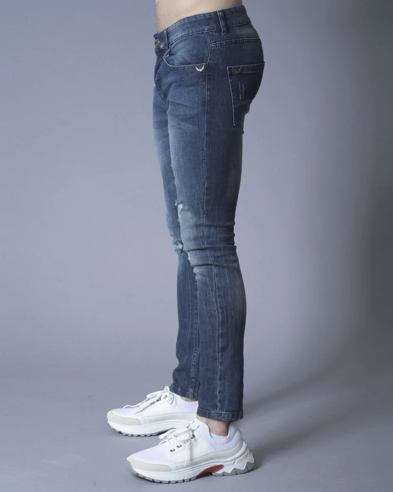 Jean skinny en coton bleu à déchirure  John Richmond 