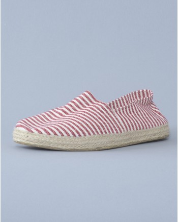 Espadrilles rouges en toile à rayures Eleventy 