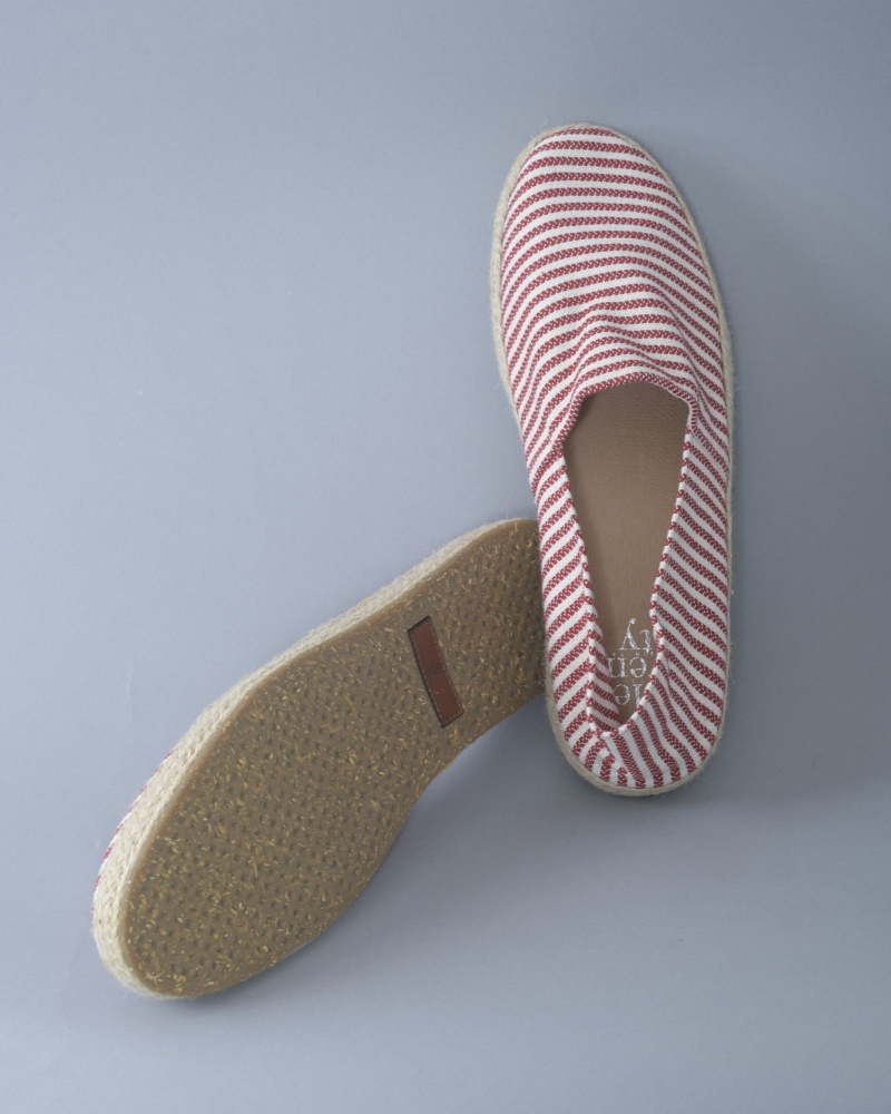 Espadrilles rouges en toile à rayures Eleventy 