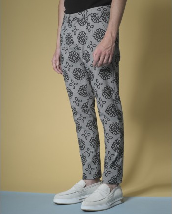 Pantalon à imprimé pied-de-poule et fleuri Dondup 