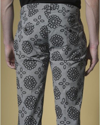 Pantalon à imprimé pied-de-poule et fleuri Dondup 