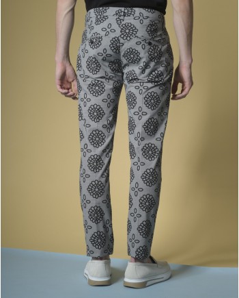 Pantalon à imprimé pied-de-poule et fleuri Dondup 