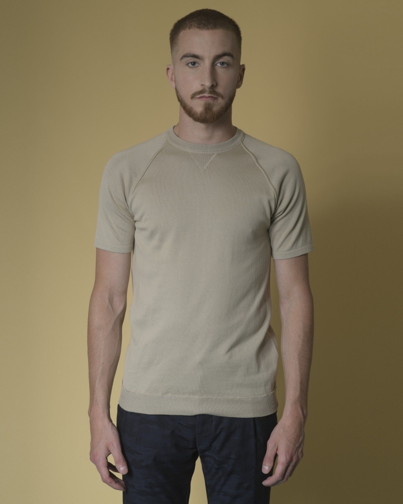 T-shirt en jersey de coton beige Daniele Fiesoli 