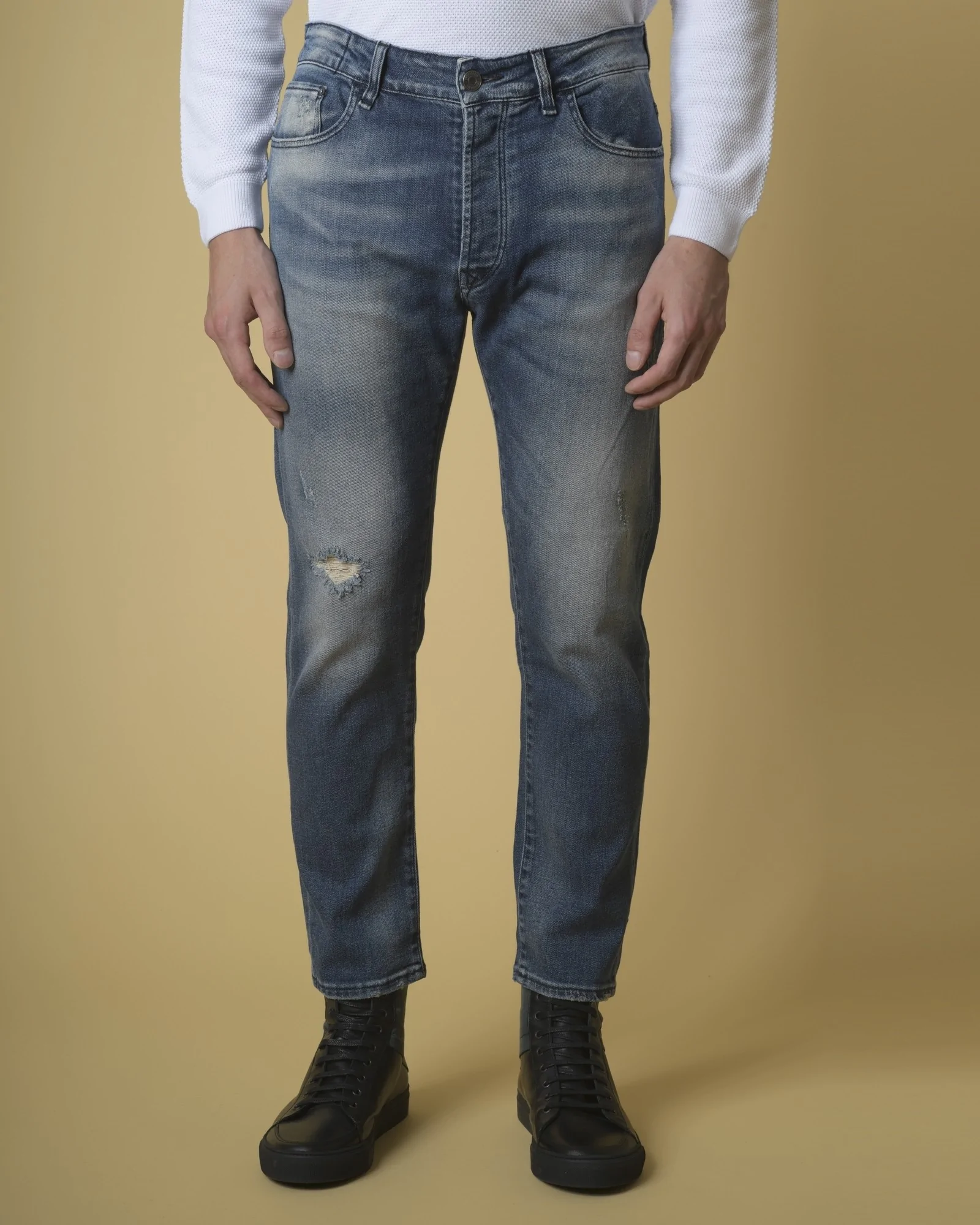 Jean bleu effet délavé  Low Brand 