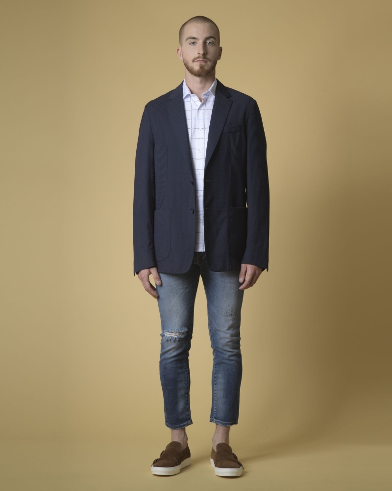 Veste en laine à imprimé jacquard Luca Roda 