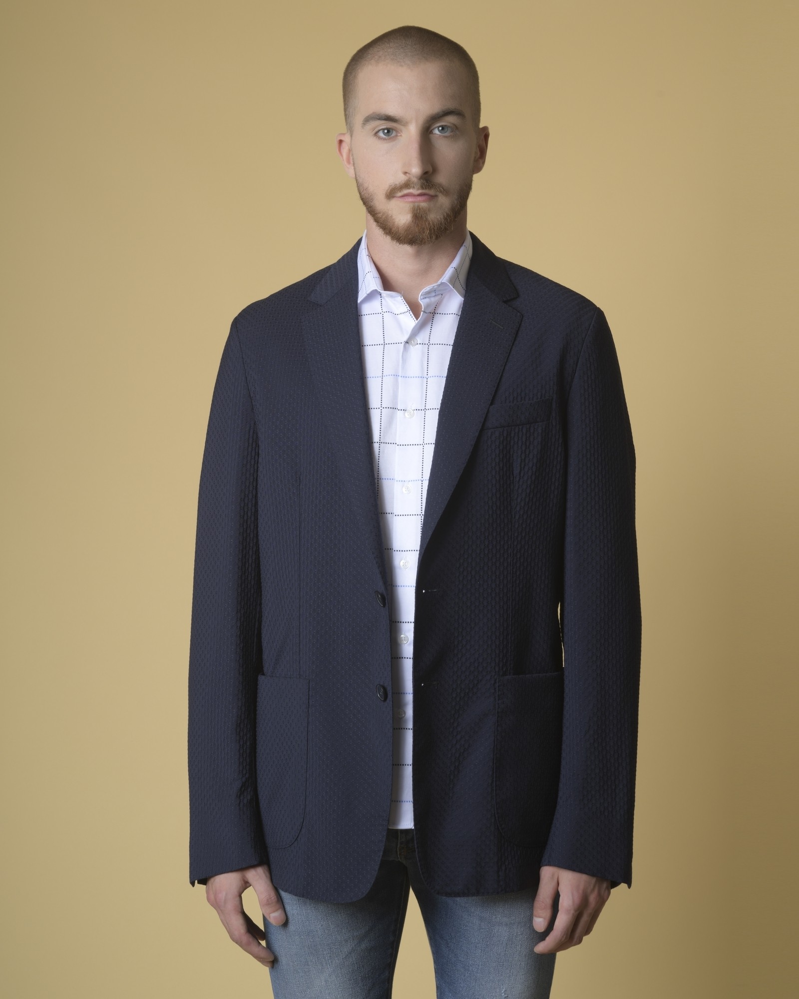 Veste en laine à imprimé jacquard Luca Roda 