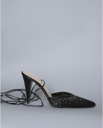 Escarpins noirs avec strass Blumarine 