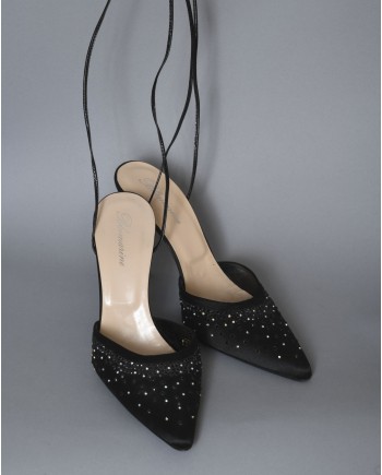 Escarpins noirs avec strass Blumarine 