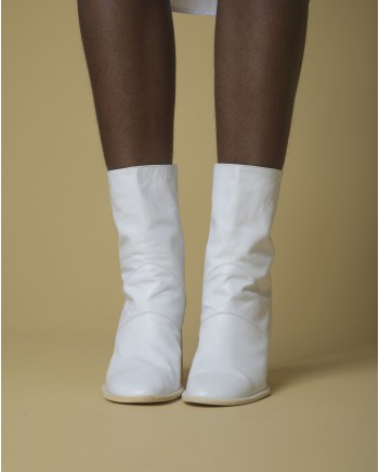 Bottines en cuir blanc Plein Sud 