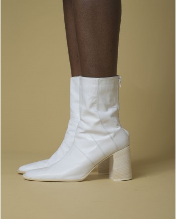 Bottines en cuir blanc Plein Sud 