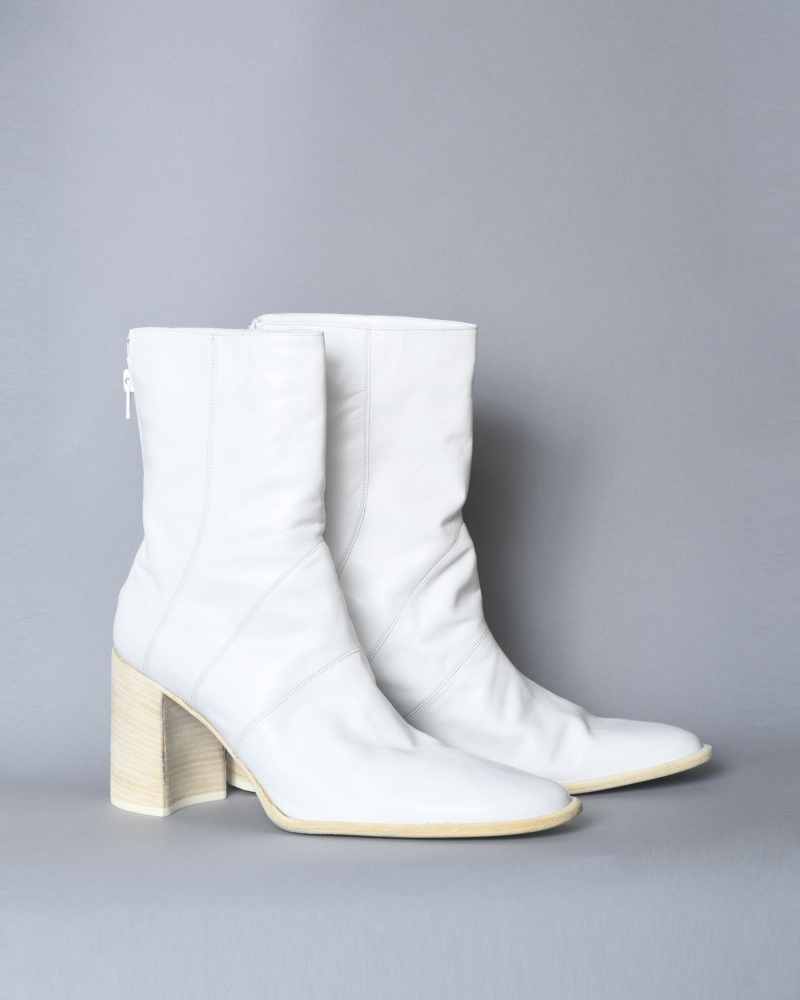 Bottines en cuir blanc Plein Sud 