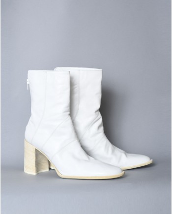 Bottines en cuir blanc Plein Sud 