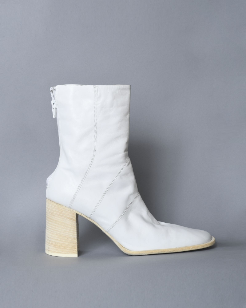 Bottines en cuir blanc Plein Sud 