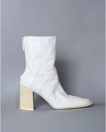 Bottines en cuir blanc Plein Sud 