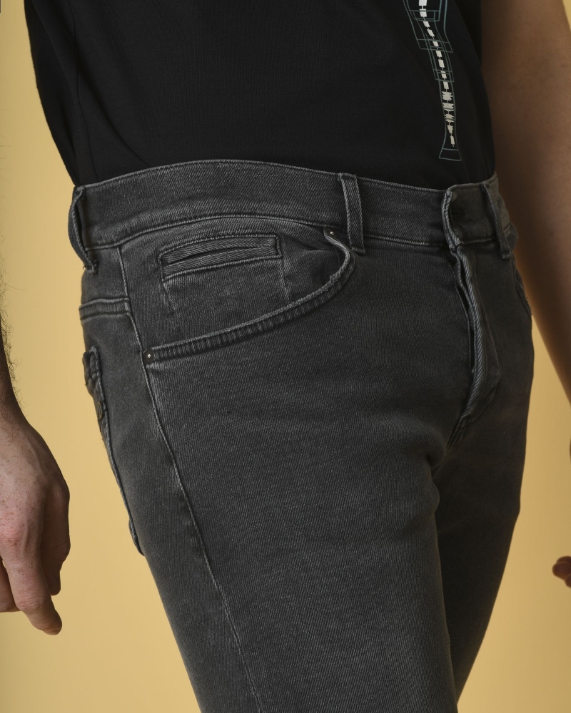 Jean skinny en coton gris à déchirure Dondup 