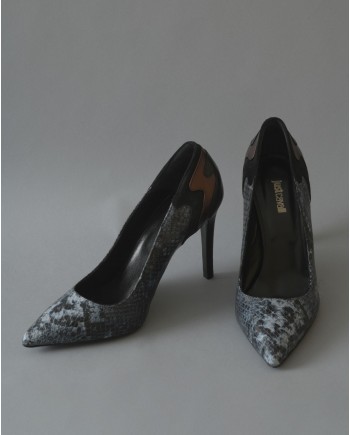 Escarpins en cuir effet python Just Cavalli 