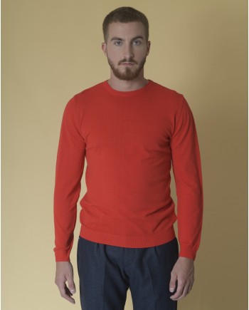 Pull en jersey de coton rouge Woolgroup 