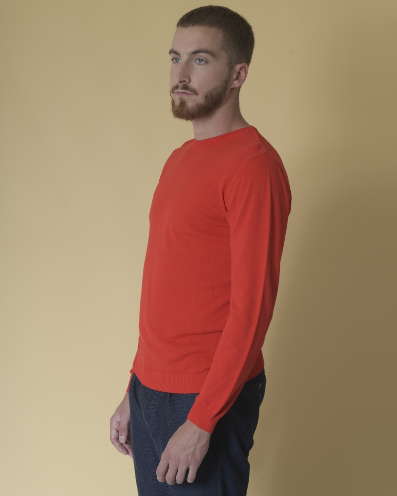 Pull en jersey de coton rouge Woolgroup 