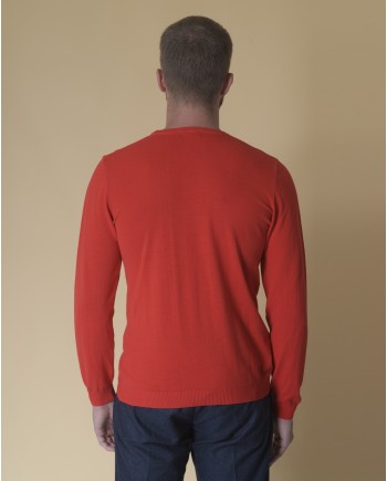 Pull en jersey de coton rouge Woolgroup 