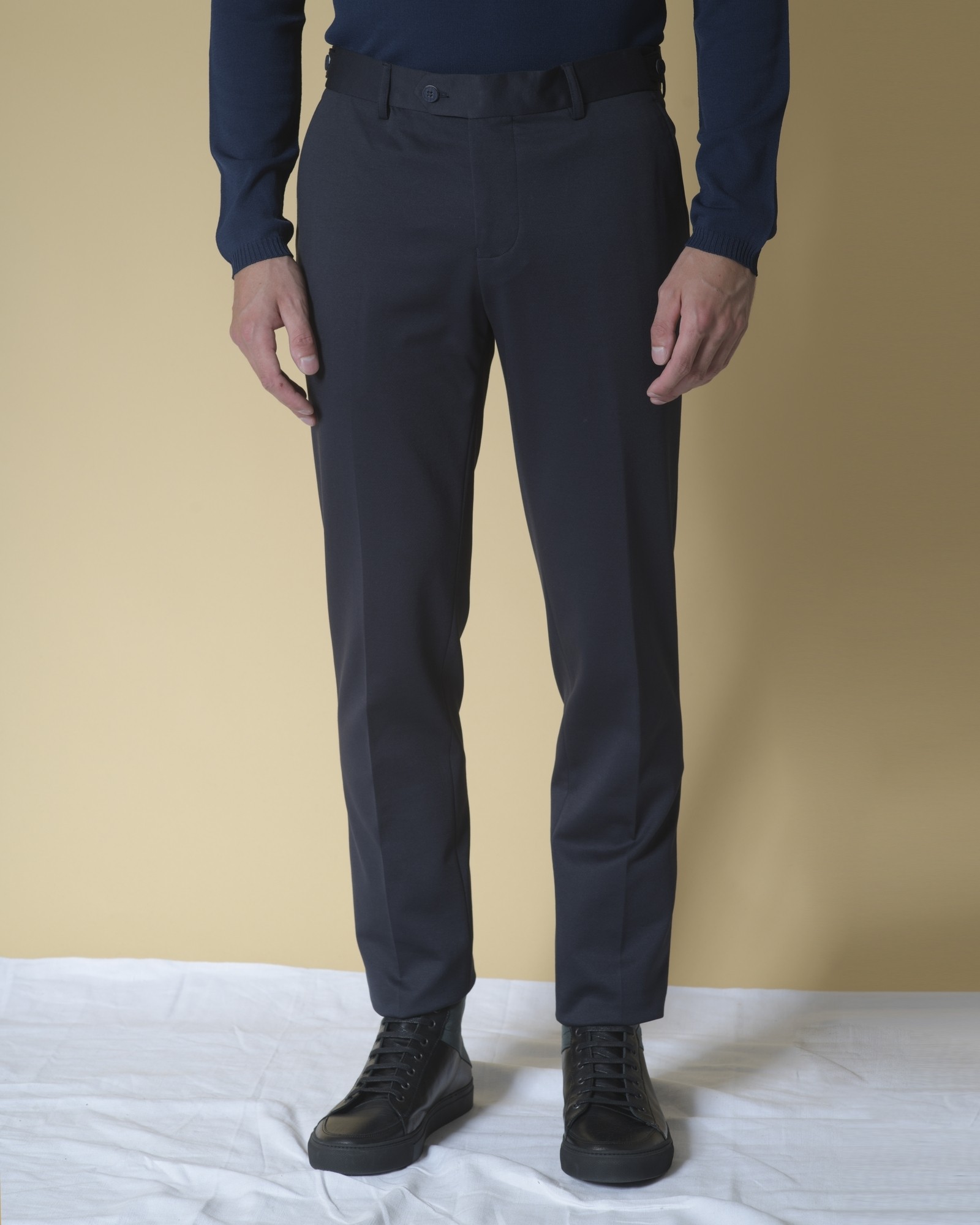 Pantalon droit en coton mélangé  Blue Industry 