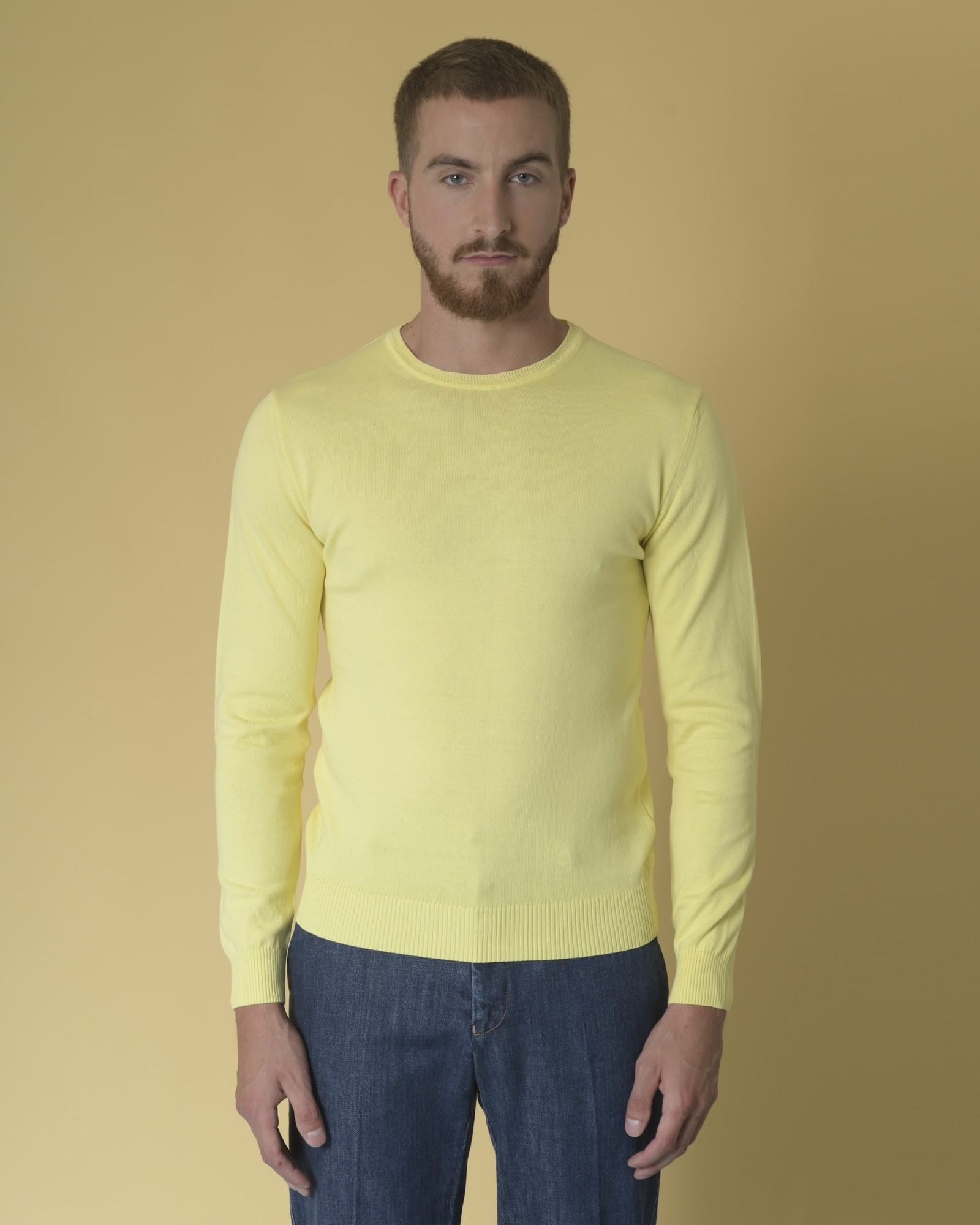 Pull en jersey de coton jaune Daniele Fiesoli 