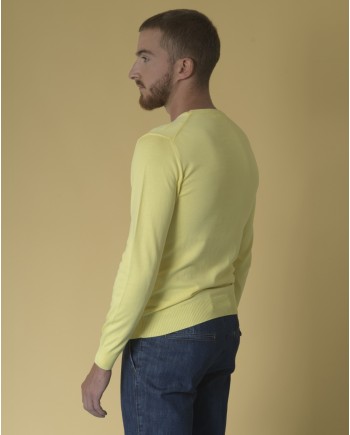 Pull en jersey de coton jaune Daniele Fiesoli 