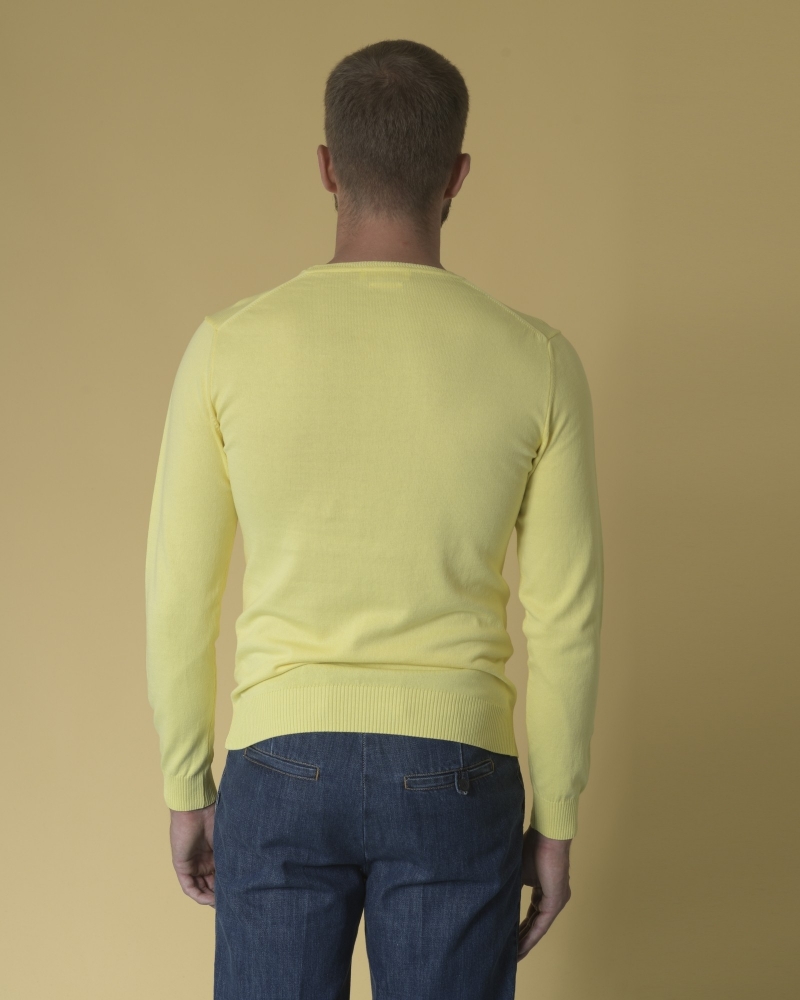 Pull en jersey de coton jaune Daniele Fiesoli 