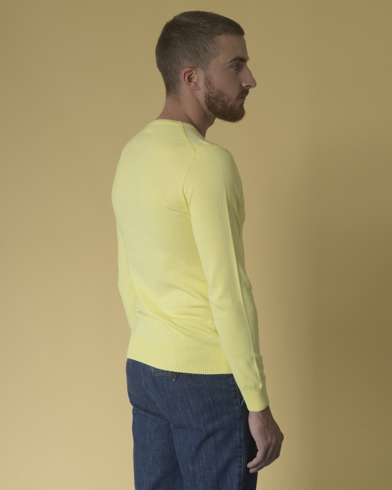 Pull en jersey de coton jaune Daniele Fiesoli 