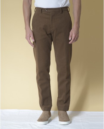 Pantalon droit en gabardine de coton Cruna 