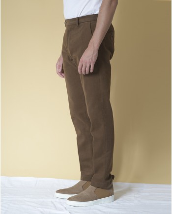 Pantalon droit en gabardine de coton Cruna 