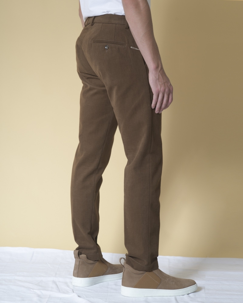 Pantalon droit en gabardine de coton Cruna 