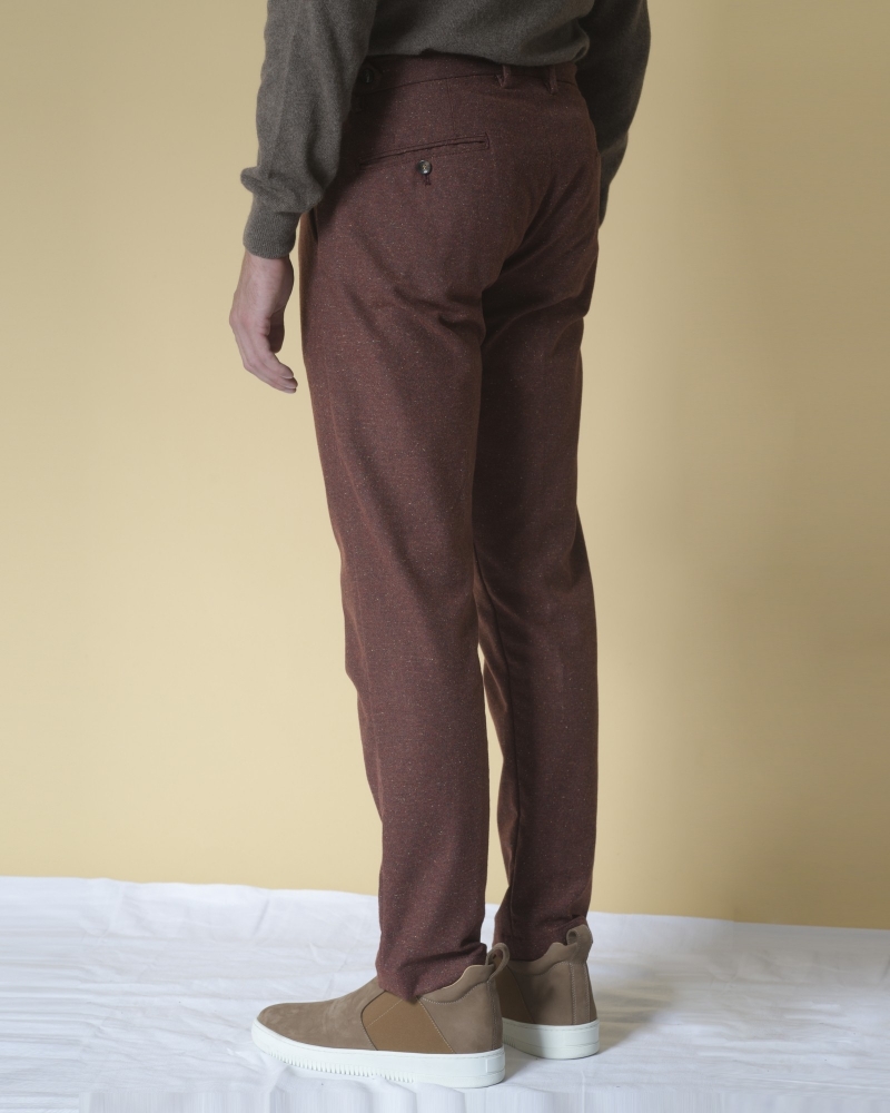 Pantalon en coton et laine mélangés Cruna 