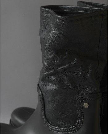 Bottes imperméables à empiècement en cuir Philipp Plein 