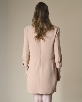 Robe en crêpes rose à broderie étoile Elisabetta Franchi 