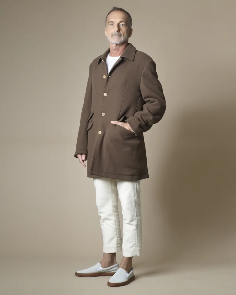 Manteau marron habillé en laine Aquarama 