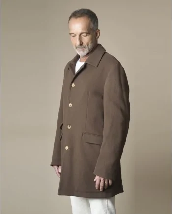 Manteau marron habillé en laine Aquarama 