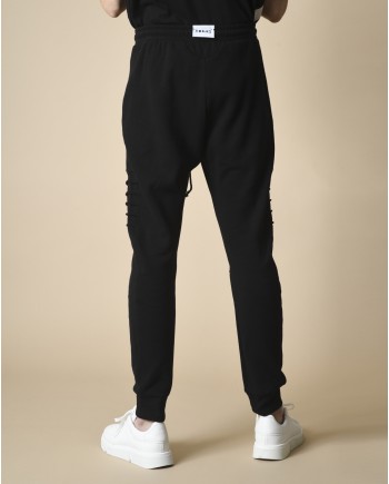 Pantalon noir jogging en coton Lost & Found 